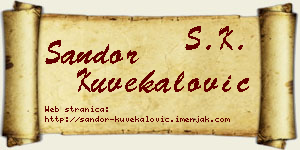 Šandor Kuvekalović vizit kartica